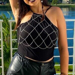 Silver Chain Decor Top 🪩